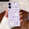 Für Vivo Y05 Y11D Y31D 4G Hülle Niedliches Liebesherz Hase Schlank Transparent Weiches TPU Silikon Handyhüllen Für Vivo Y 05 11D 31D Rückseite