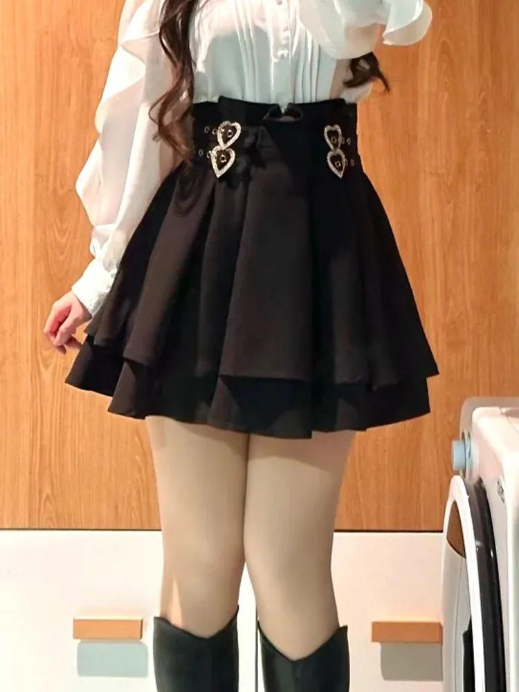 2026 Autumn Japanese-Style Ruffle Shirt & Cake Mini Skirt Set