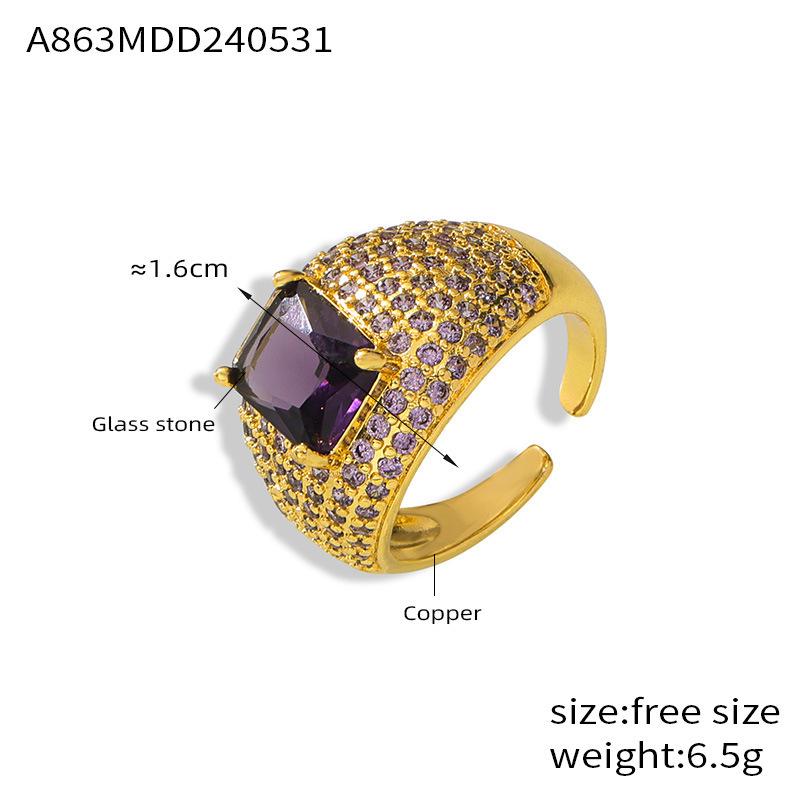 Британский стиль, новый легкий, роскошный, модные медные украшения, слегка инкрустированные, супер-вспышка, бриллиантовое кольцо, темпераментное кольцо No. 7