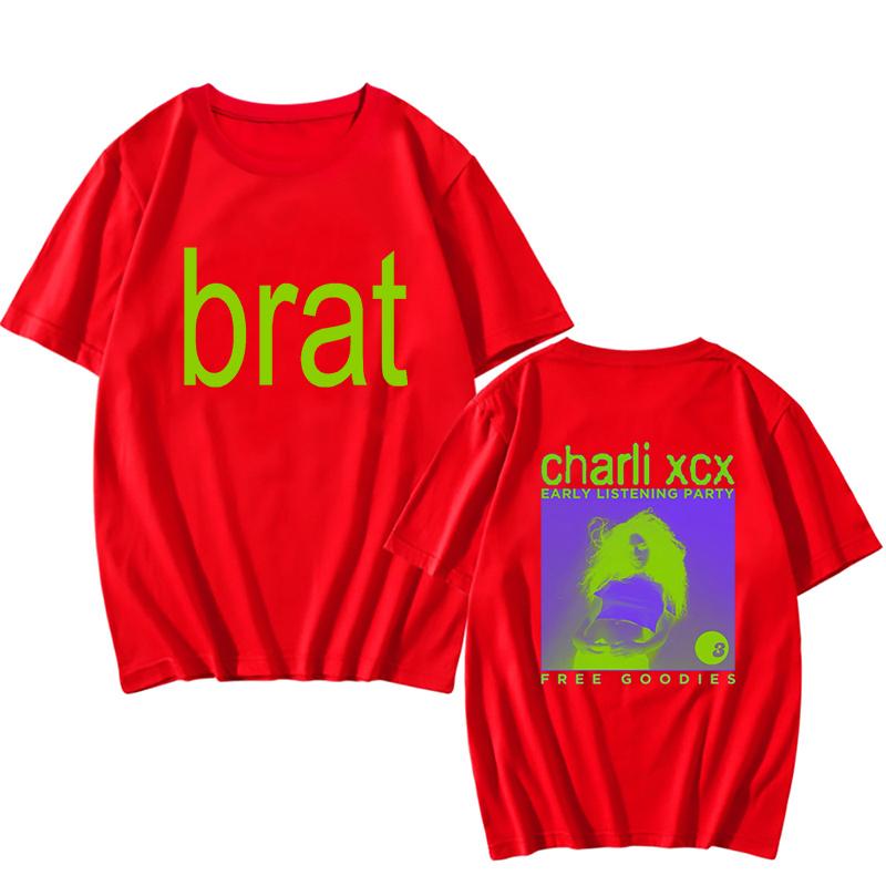 

Футболки Charli xcx Brat, двухсторонняя футболка с рисунком, унисекс, женская хип-хоп футболка, летняя унисекс, свободные повседневные хлопковые футболки, одежда XL