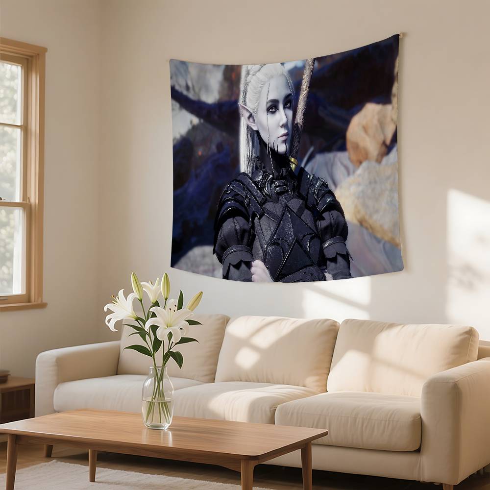 Game BBaldurs Gate 3 Tapestry Wall Hanging Tapestry Art Deco Blanket Curtain Hanging At Home Bedroom Living Room Decor