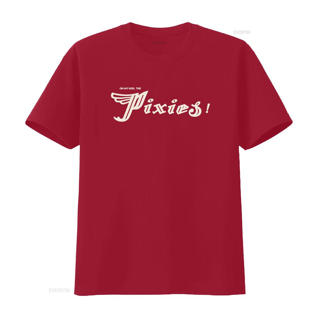 Oh My God The Pixies Band Logo Print T Shirt Black Fashionable Rock Music Fan vintage Washed Comfortable Soft fashion Casual