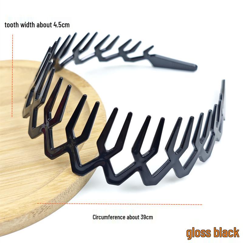 Women's Non-slip Black Headband with Teeth for Face Washing & Facial Masks