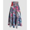 Women's Summer Elastic Waist Loose Long Printed Skirt