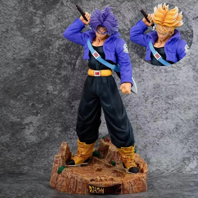 47cm Dragon Ball Z Anime Figurine Trunks Figure Super Saiyan Trunks Pvc Model Statue Doll Collection Decoration Toys Gift