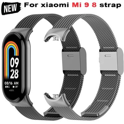 NYTT Rostfritt Stålarmband för Xiaomi Mi 9 8 Band Metall Milanese-armband på Mi Band 8 Armband för Mi Band 9 8 Remtillbehör