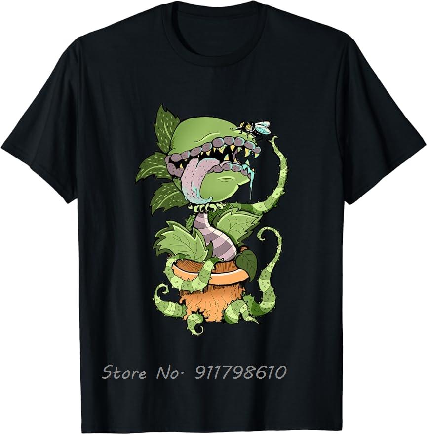 Oversized T-shirt New Vintage Venus Flytrap Hungry Carnivorous Plant Cotton Tshirt Flower Lover Unisex Tops Tees Men's Clothing