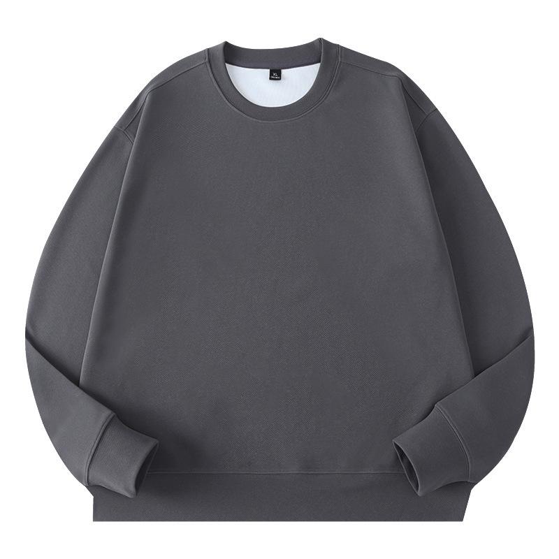 New Autumn and Winter Solid Color 300g Corn Graphic Texture Fabric Anti-slip Cotton Warm Round Neck Casual and Versatile