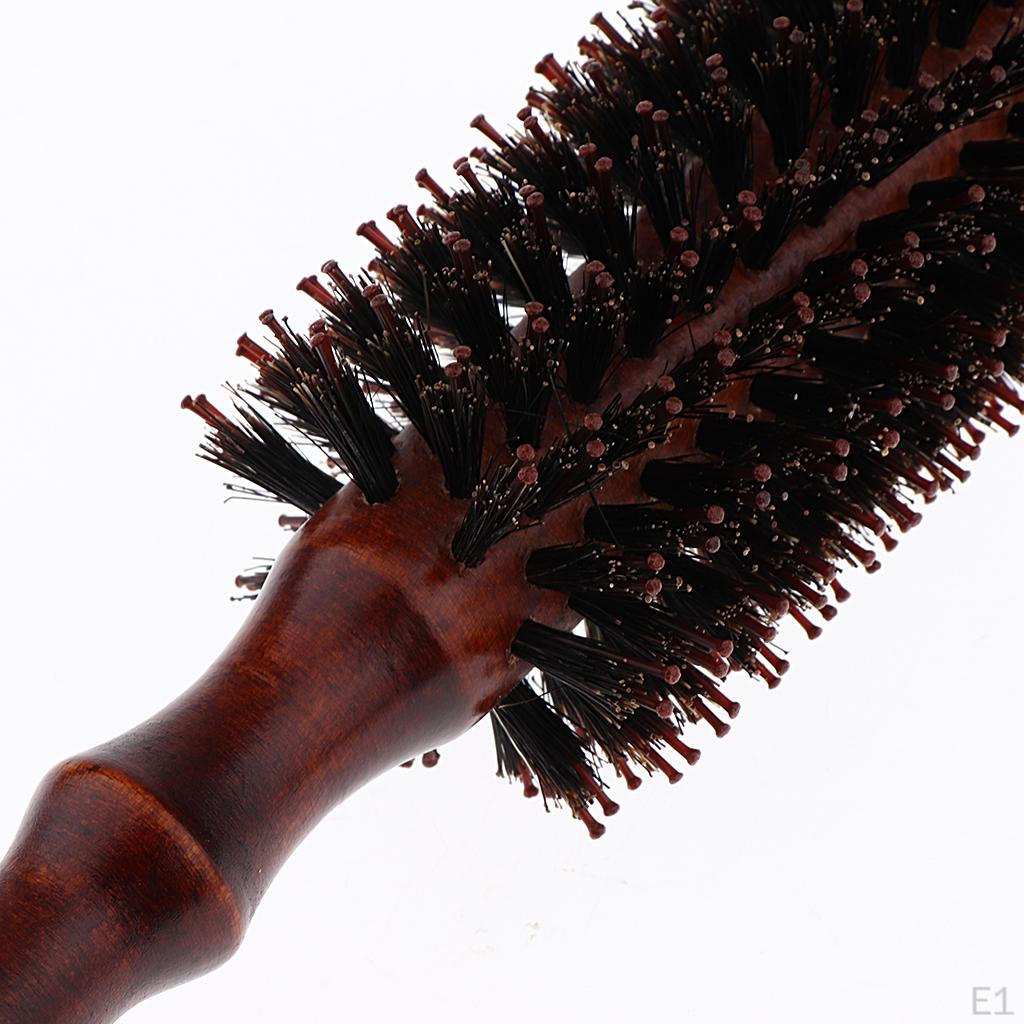 Dryer & Curling Roll Styling Hairbrush with Wood Handle Used While Blow Drying, /Snag/Frizz ,
