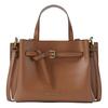 MK Emilia Genți tote clasice din piele texturată cu logo Mici pentru femei Maro 30F5GU5S1T-LUGGAGE