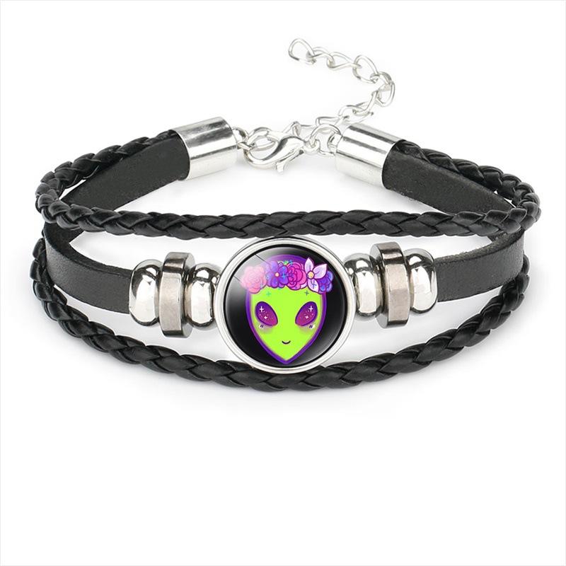 

Популярный европейский и американский стиль креативный роман преувеличенный зеленый браслет инопланетянина