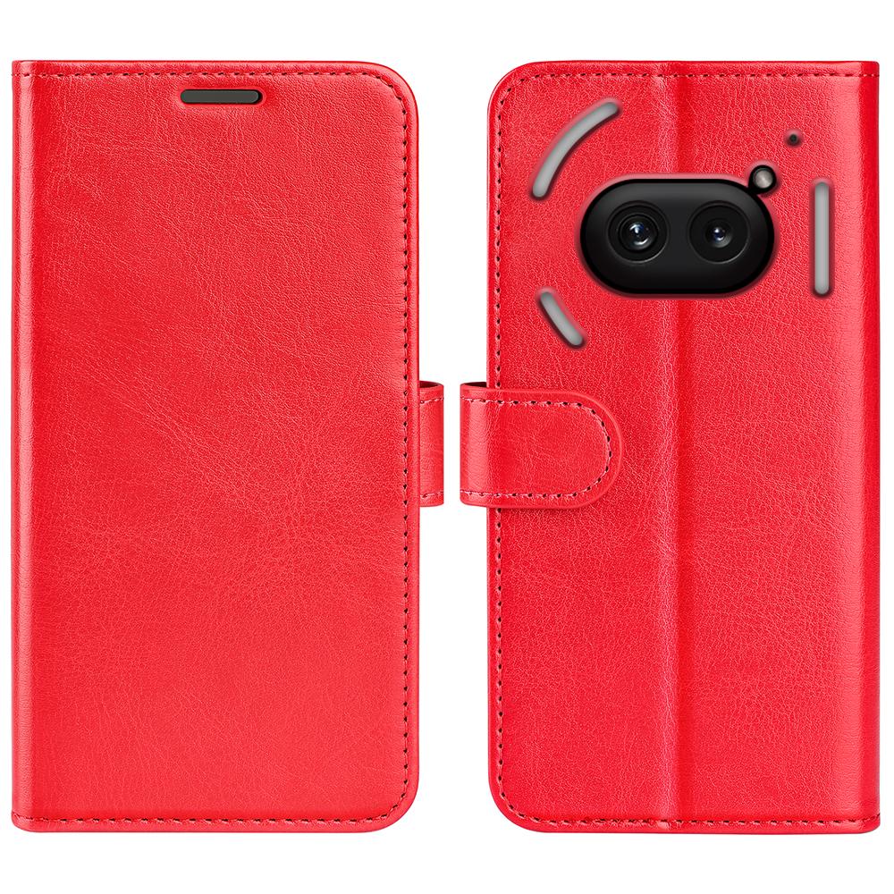 

For Nothing Phone (2a) Plus/Phone (2a) Case Crazy Horse Texture PU Leather+TPU Flip Phone Cover Red