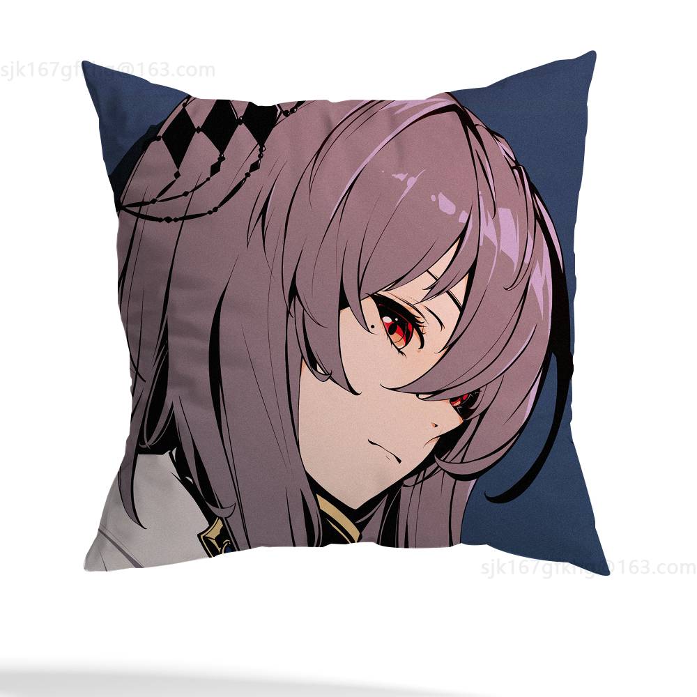 A-Atago Azur Lane Kissenbezug Quadratisch Beidseitig bedruckt Kurzplüsch Sofakissenbezug Schlafzimmer Nachttischkissen