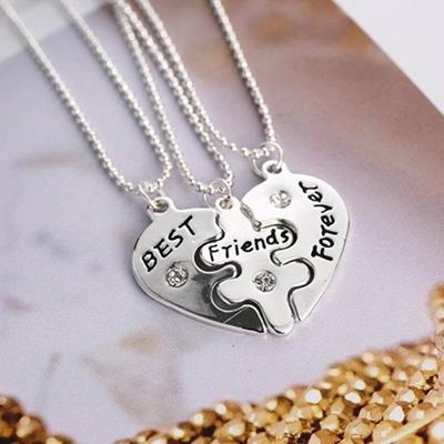 3Pcs Durable Pendant Broken Heart Shape Solid Color Gift