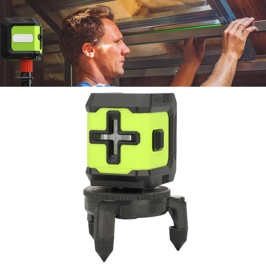 Laser Line Level Laser Line Level 2 Lines Green Beam Adjustable Brightness High Visibility IP54 Waterproof Laser Leveling Tool