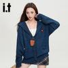 izzue Unisex Hooded Knitted Cardigan Sweater