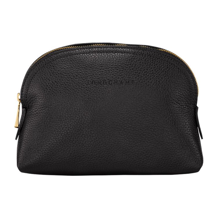 

Longchamp Le Foulonné Logo Print Leather Clutch Small Women clutch Black 2527021001 Basic Set (Bag+Dust Bag)