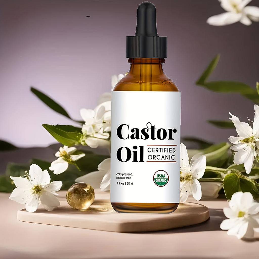 Feuchtigkeitsspendendes Rizinusöl-Serum-Set mit Präzisionsapplikator und Pinsel – für die Pflege von Wimpern, Augenbrauen und Haar – Das perfekte Pflege-Set für Männer und Frauen