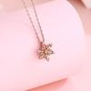 New Snowflake Necklace for Women, Simple and Fashionable Korean Version, Small Clear, New Blue Snowflake Pendant