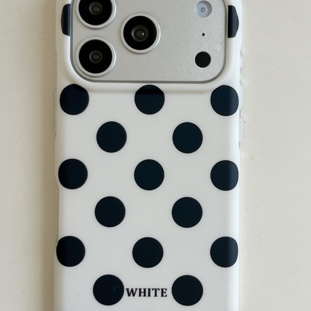 Korean Ins Solid Color Simple Polka Dot Suitable for Apple 17Pro Mobile Phone Case Iphone16promax New 15 Double Layer 17 Girl 14pm Trend 13 Creative