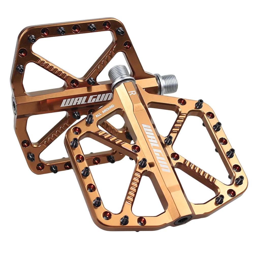 WALGUN Mtb Bicycle Pedals CNC Titanium Alloy Axis Road MTB Bike Pedals DU Bearings Non-slip 110*105mm Single 181g Cycling Parts