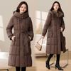 Down Cotton-padded Clothes 2025 Winter New Mother Clothes Medium and Long Thin Cotton-padded Clothes Slim Waist Thickened Cotton-padded Jacket