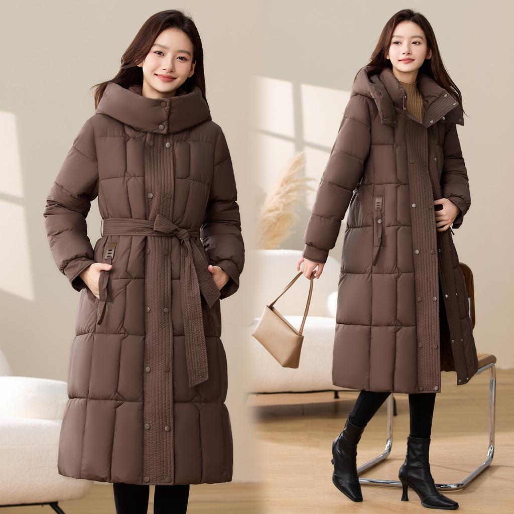 New fashion slim-fitting cotton-padded jacket medium and long over the knee thickened winter cotton-padded jacket showing thin femininity cotton