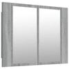 VidaXL LED Mirror Cabinet Sonoma Grey 60x12x45 Cm Engineered Wood, Bathroom Mirror Cabinet, Mirror Cabinet 822842