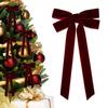 Hanging Bows for Curtains Velvet Ribbon Bow Xmas Pendant, Christmas Tree Flannel Ornament, Durable Decorative Retro Style Pendant Holiday Wedding