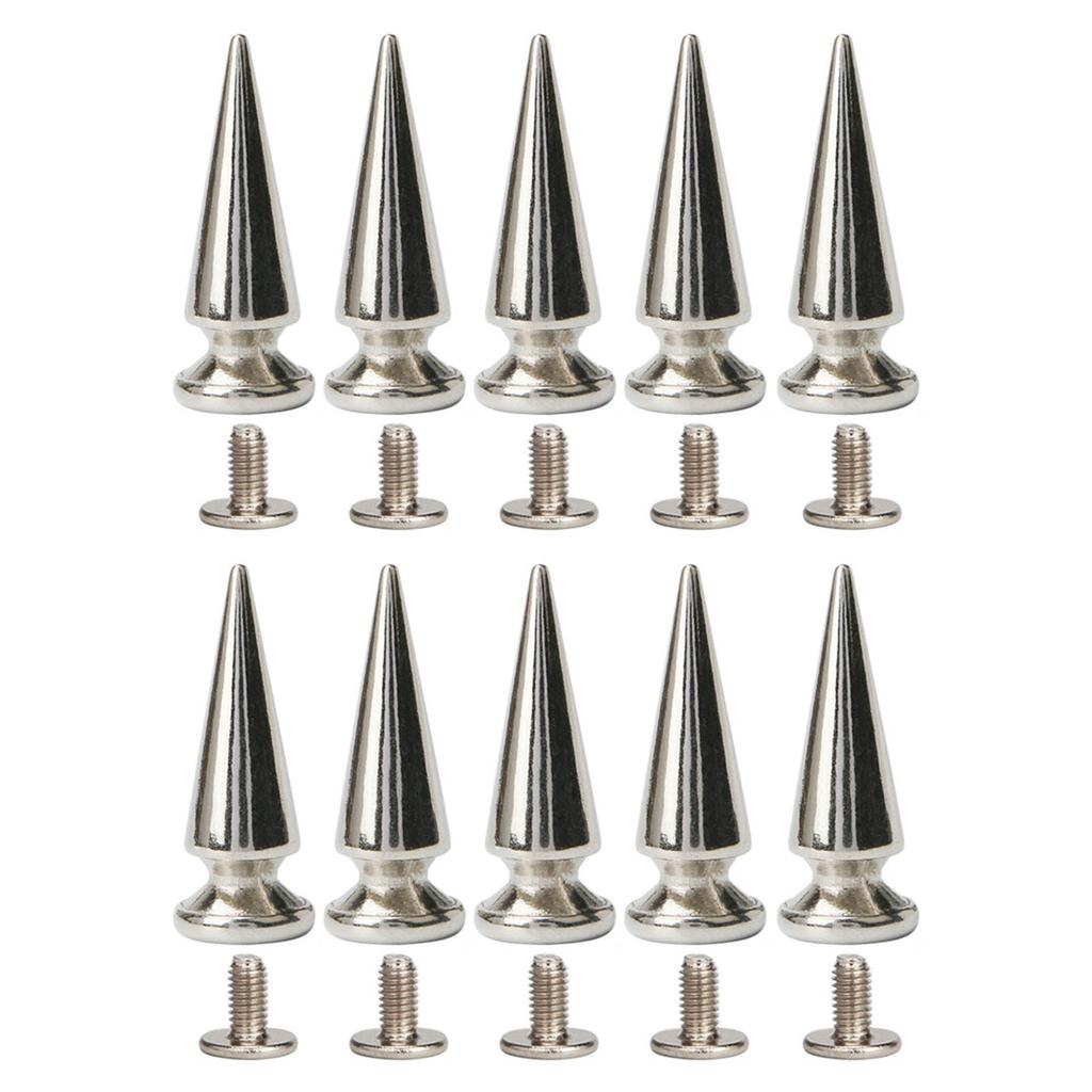 Set 10 Buc. Nituri Decorative Stil Punk Catarame cu Piuneze Montare cu Șurub Nituri cu Ținte pentru Artizanat DIY Curea PU Pantofi Îmbrăcăminte Țepi