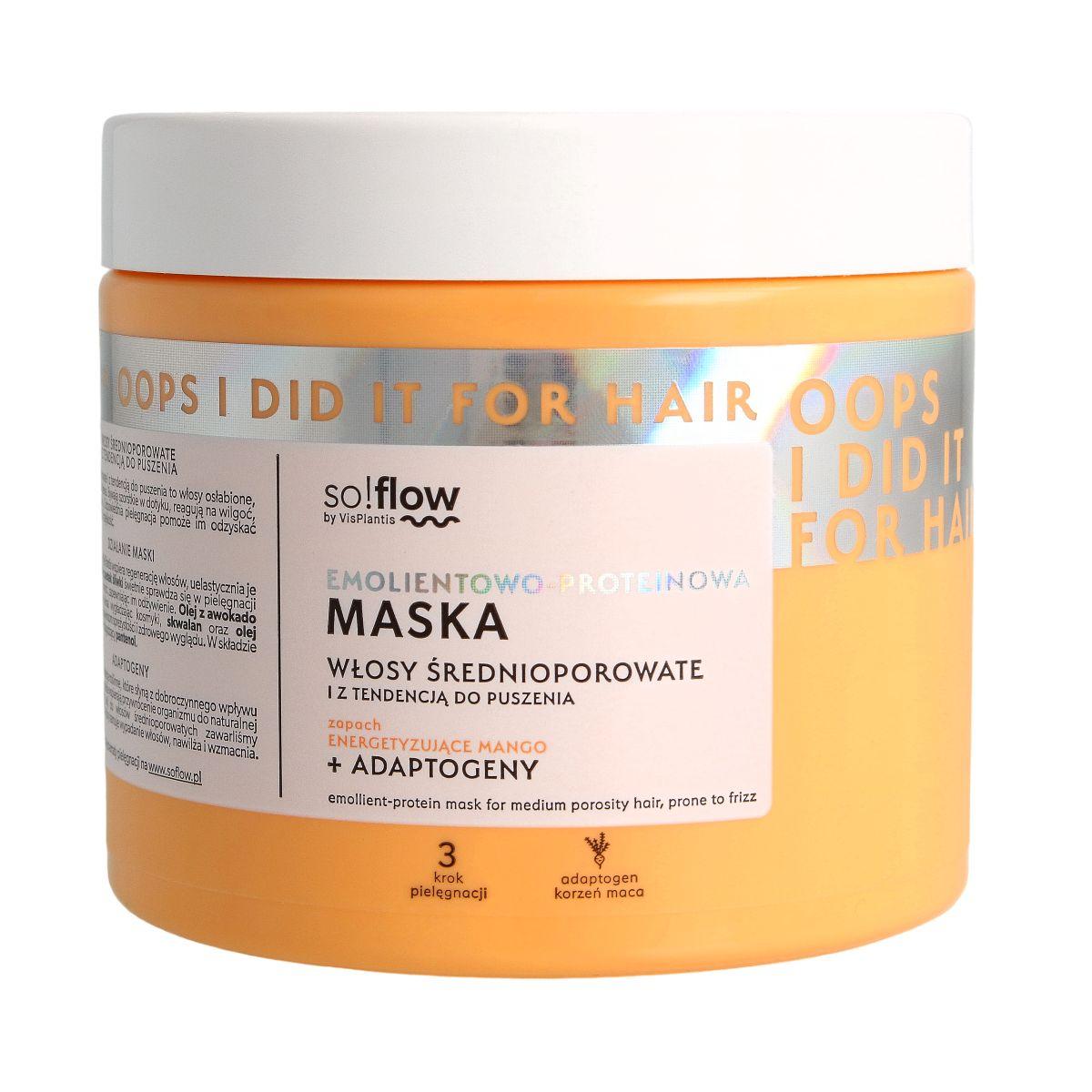 

Отже!Flow - Пом якшувально-протеїнова маска для волосся середньої пористості, 400 мл