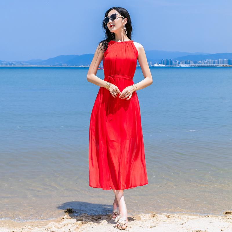 Mulberry Silk Bohemian Long Dress for Women