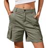 Shorts for Women Cargo Shorts Knee Length Elastic Waist Long Shorts Pants for Summer Casual American Style Streetwear