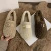 Fashion New Style Fashion Women Round Toe Slip-on Female Footwear Loafers Fur Casual Sneaker Autumn Slip On Dress Zapatos Mujer