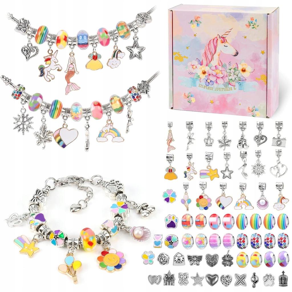 DIY Charms Bracelet Necklace Making Kit Creative For Kids
