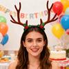 Christmas Antler Headband Festive Reindeer Horn Decor Hair Accessory Xmas Hairpin Festival Celebration Hair Hoop