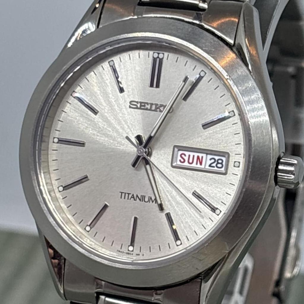[USED] Fully functional SEIKO TITANIUM 7N43-0AN0 with no scratches on the crystal