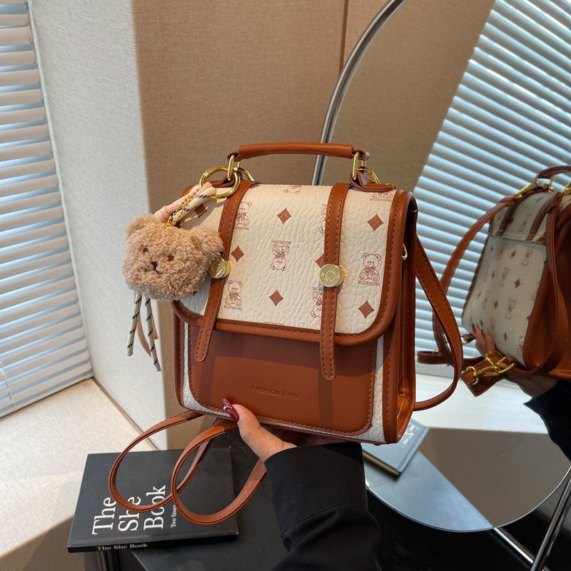 Backpack Bag Women's New Trendy Fashion College Style Multi-purpose Messenger Bag Versatile Small Backpack