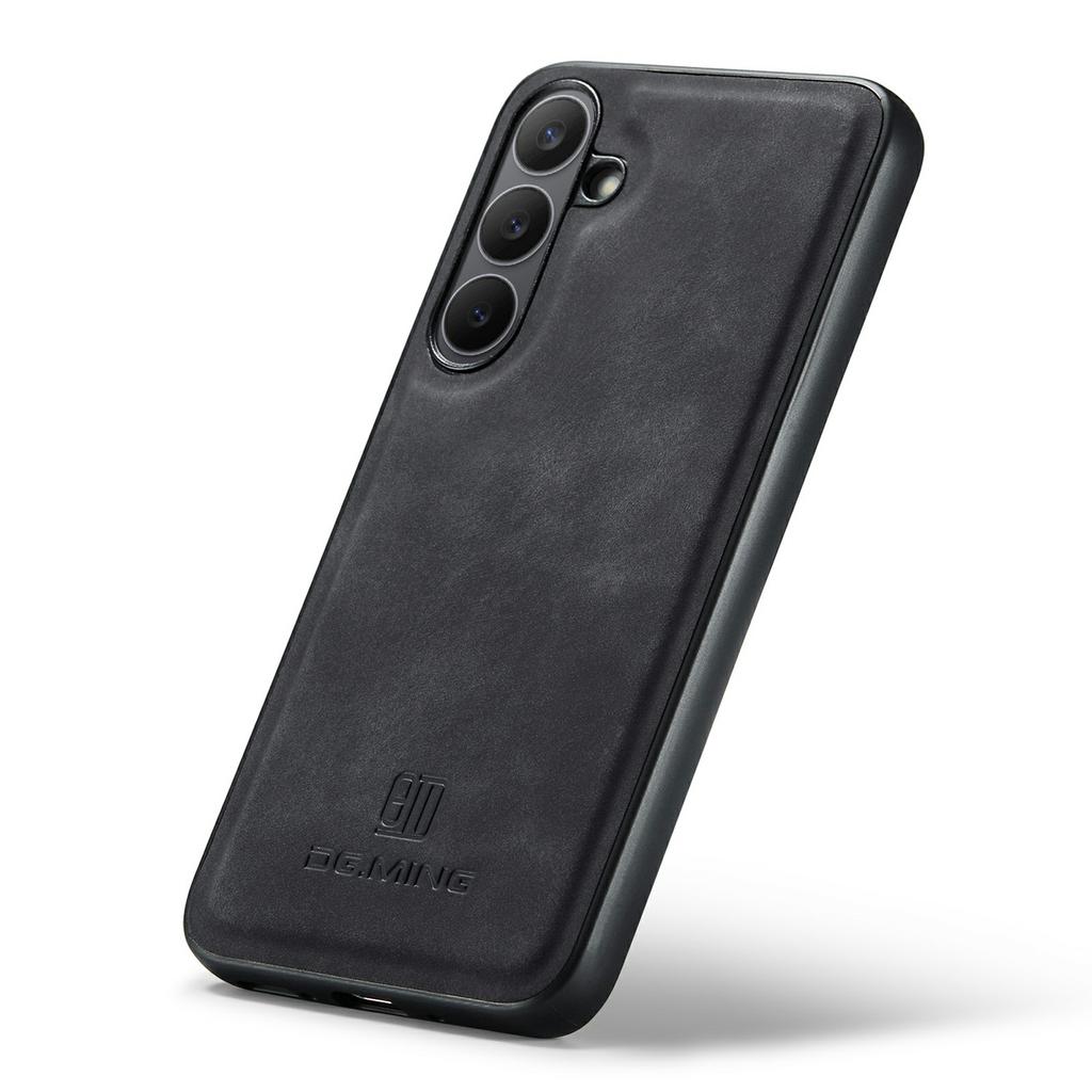 DG.MING Für Samsung Galaxy S25 FE Hülle PU-Lederbezogene PC+TPU Hybrid Handyhülle