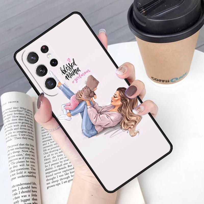 Familie Mom Girl Women Phone Case Cover For Samsung Galaxy S24 S25 Ultra S21 S22 Ultra S10E Note 10 Plus Note 20 FE S23