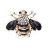 Exquisite Rhinestone Insect Bee Brooch: Black Enamel Alloy Lapel Pin