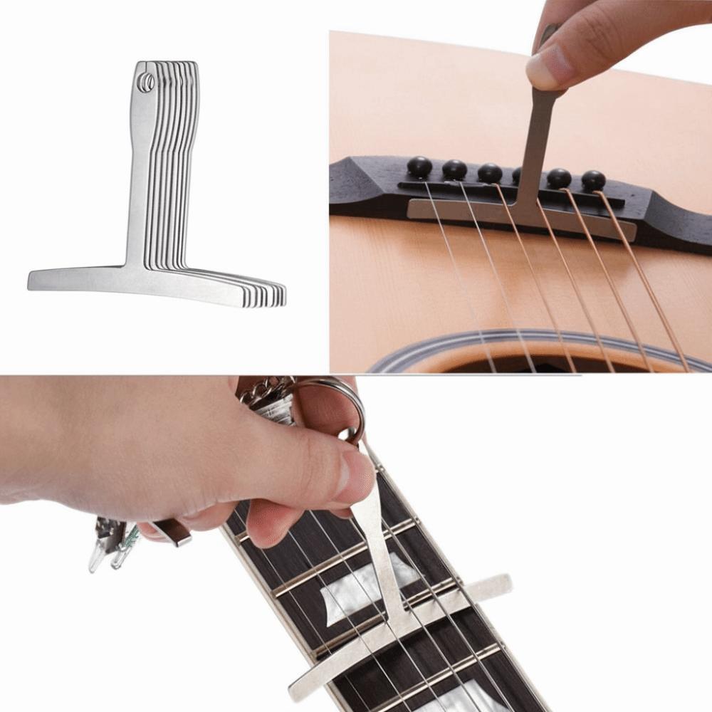 9Pcs Arc Measurement Guitar Setup Tools Professional Luthier Tools Guitar T-ruler  Music Tool Kit