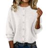 Women's Fashionable Casual Knitted Top Solid-Colour Long-Sleeved Cardigan Jacket