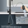 Black Pull Out Kitchen Faucet Single Hole Spout Kitchen Sink Mixer Tap Sprayer Head Hot Cold Tap Mixer