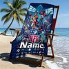 Custom Name Personalized NFL Print Beach Towel, for Trip Camping Beach Party Home Decor, Birthday Gift for Family & Friends