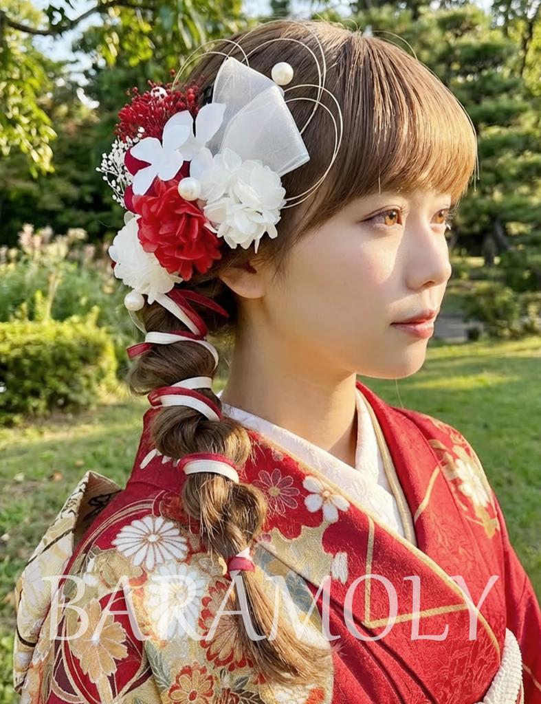[Baramoly] Hair Accessory for Coming-of-Age Ceremony, Furisode, Graduation Ceremony, Hakama, Japanese Clothing, Kimono, Yukata, Wedding, Hydrangea,