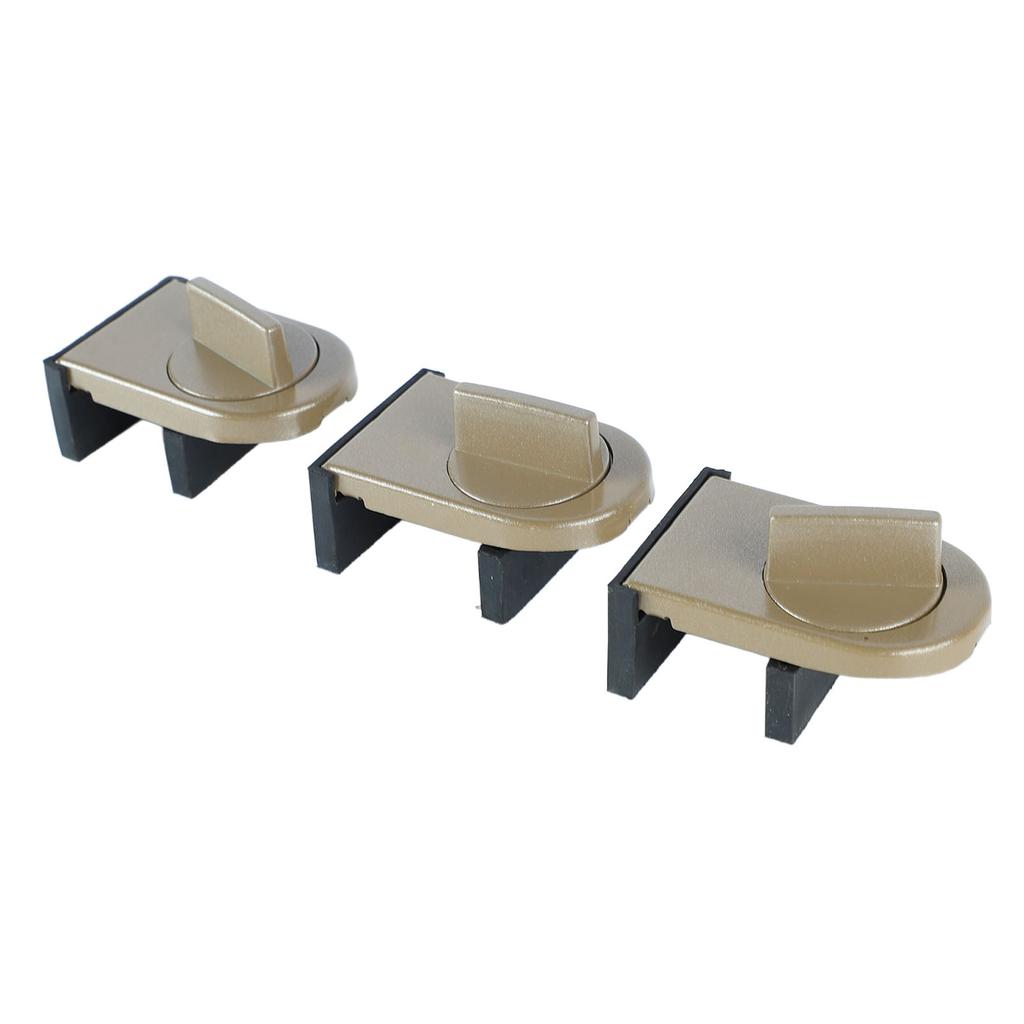 3PCS Sliding Window Locks Aluminum Alloy Safety Lock for Home Bedroom Bathroom Office Brown