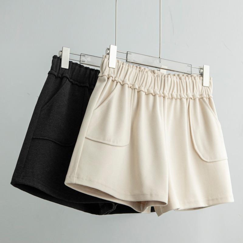 High-waisted Woolen Shorts for Women's Autumn and Winter New Autumn New Wide-leg Pants, Thin Outer Wear Loose Boots and Pants for Children