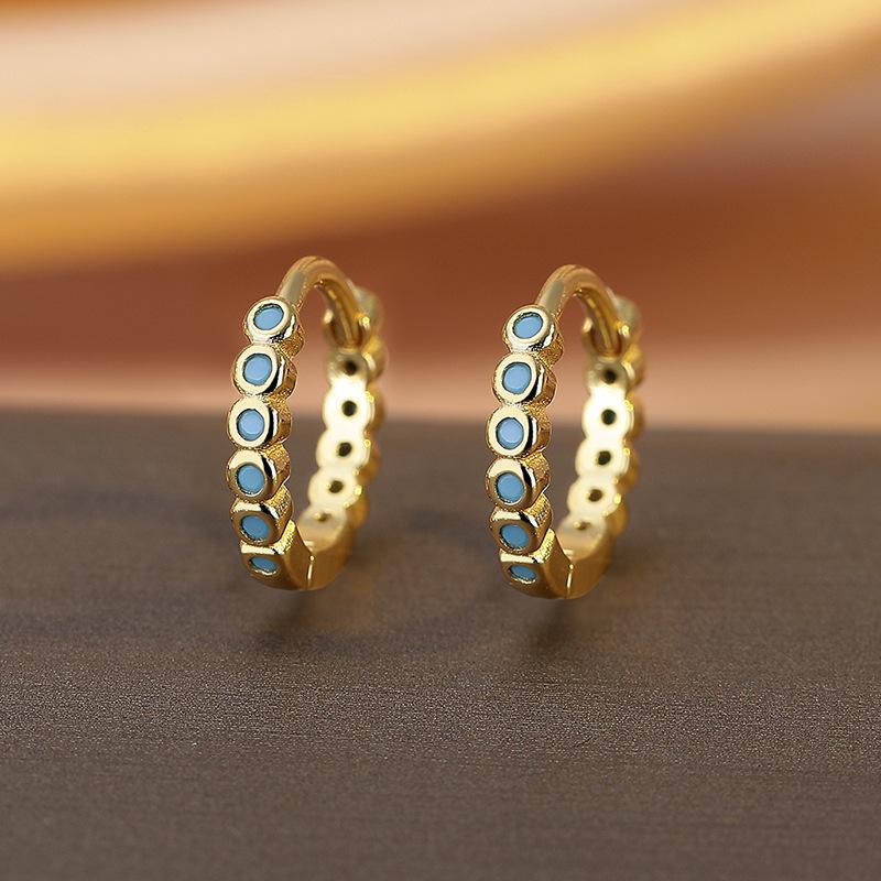 

Sterling Silver Exquisite Retro Blue Pine Small Earrings Women S 2025 Retro Earrings Stud Earrings Temperament Earrings золотой