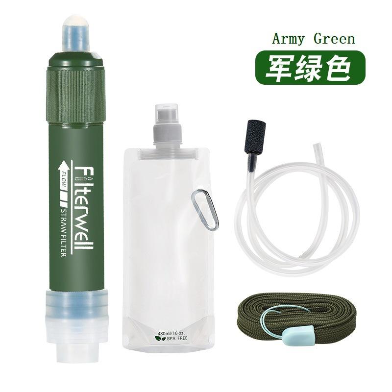 

Аварийный очиститель воды для выживания на открытом воздухе, кемпинг, приключения, прямая питьевая машина, трехуровневый фильтр, одинарный